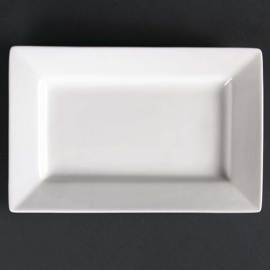 Olympia Lumina Wide Rim Rectangular Plate - 200x130mm 7 3/4x5" (Box 6) CD629 - Whisk Hospitality - CD629