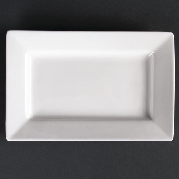 Olympia Lumina Wide Rim Rectangular Plate - 200x130mm 7 3/4x5" (Box 6) CD629 - Whisk Hospitality - CD629
