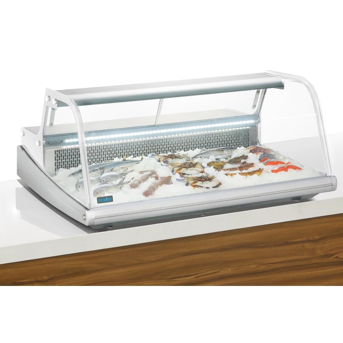 Polar Counter Top Serve Over Fish Display Unit White - 1245mm GE961 - A - Whisk Hospitality - GE961-A