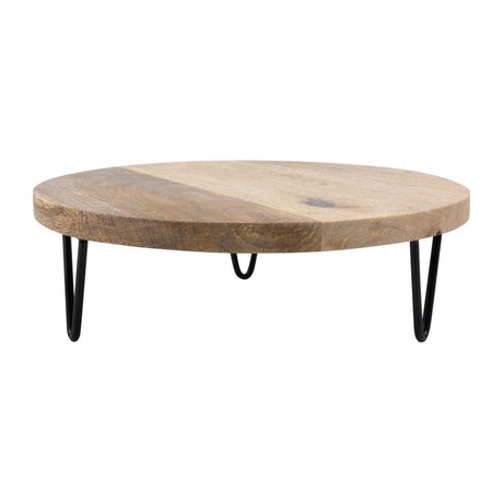 Olympia Round Display Stand Mango Wood with Metal Legs - 250x80mm HY753 - Whisk Hospitality - HY753