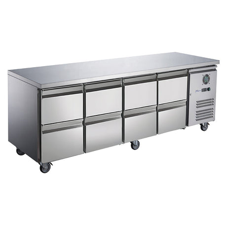 FED - X S/S Eight - Door Bench Fridge with Drawers - XUB7C22S4D - Whisk Hospitality - XUB7C22S4D
