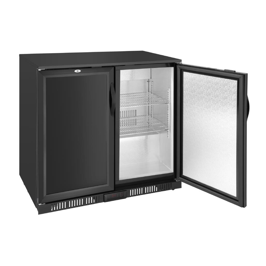 Polar G - Series Back Bar Cooler with Double Solid Hinged Doors Black - 850mm GE998 - A - Whisk Hospitality - GE998-A