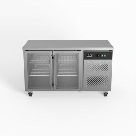 AG Commercial Two Glass Door Worktop / Under Bench Display Fridge 700mm Depth GNX2100TNG - Whisk Hospitality - GNX2100TNG