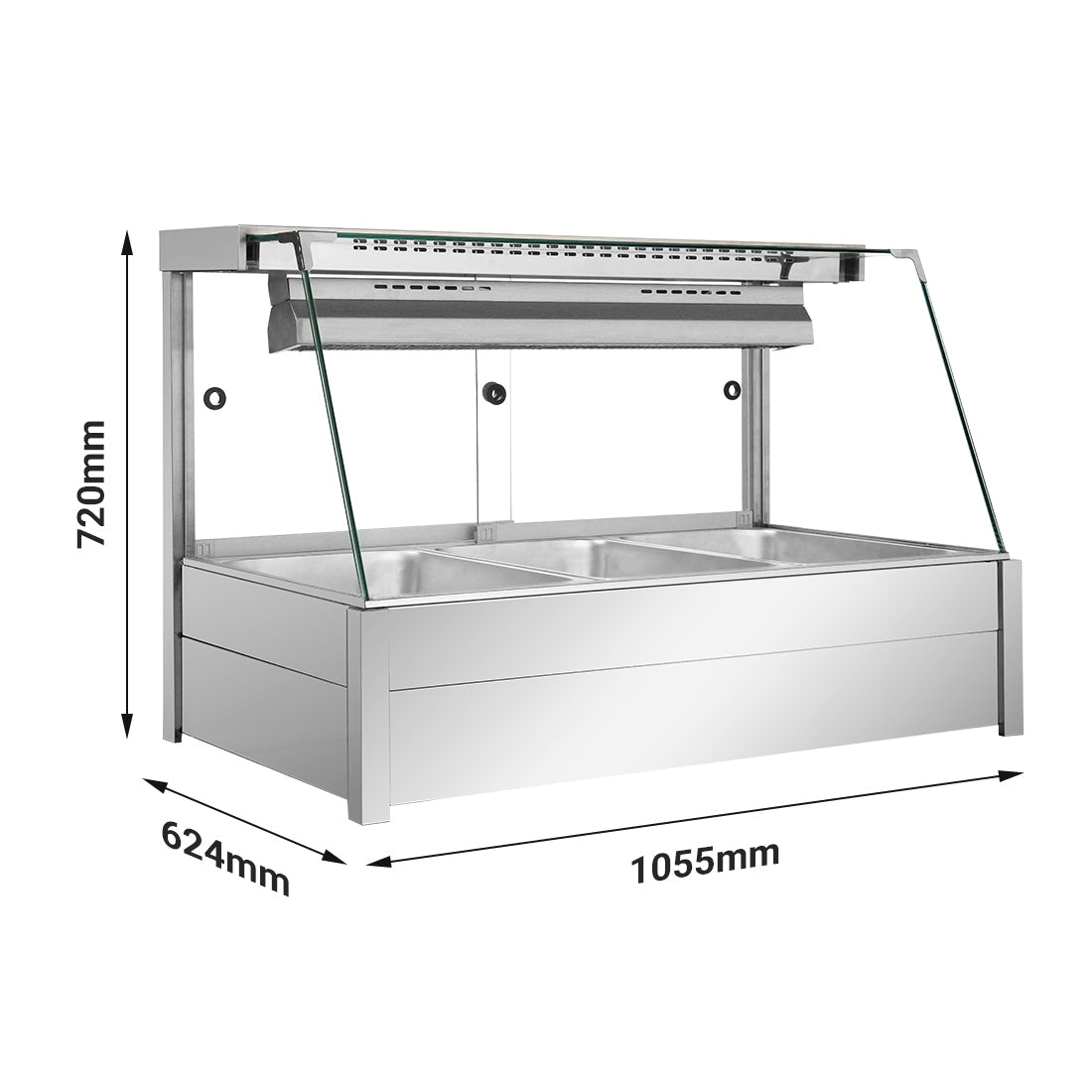 Bonvue Angled Countertop Wet and Dry Bain Marie BM11TC - Whisk Hospitality - BM11TC