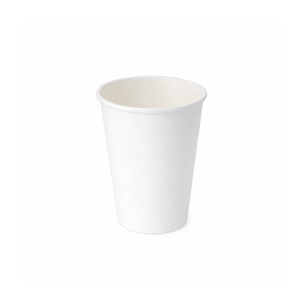 PakMax White 8oz 90mm Single Layer Hot Paper Cup SLHPC-90-8W - Whisk Hospitality - SLHPC-90-8W