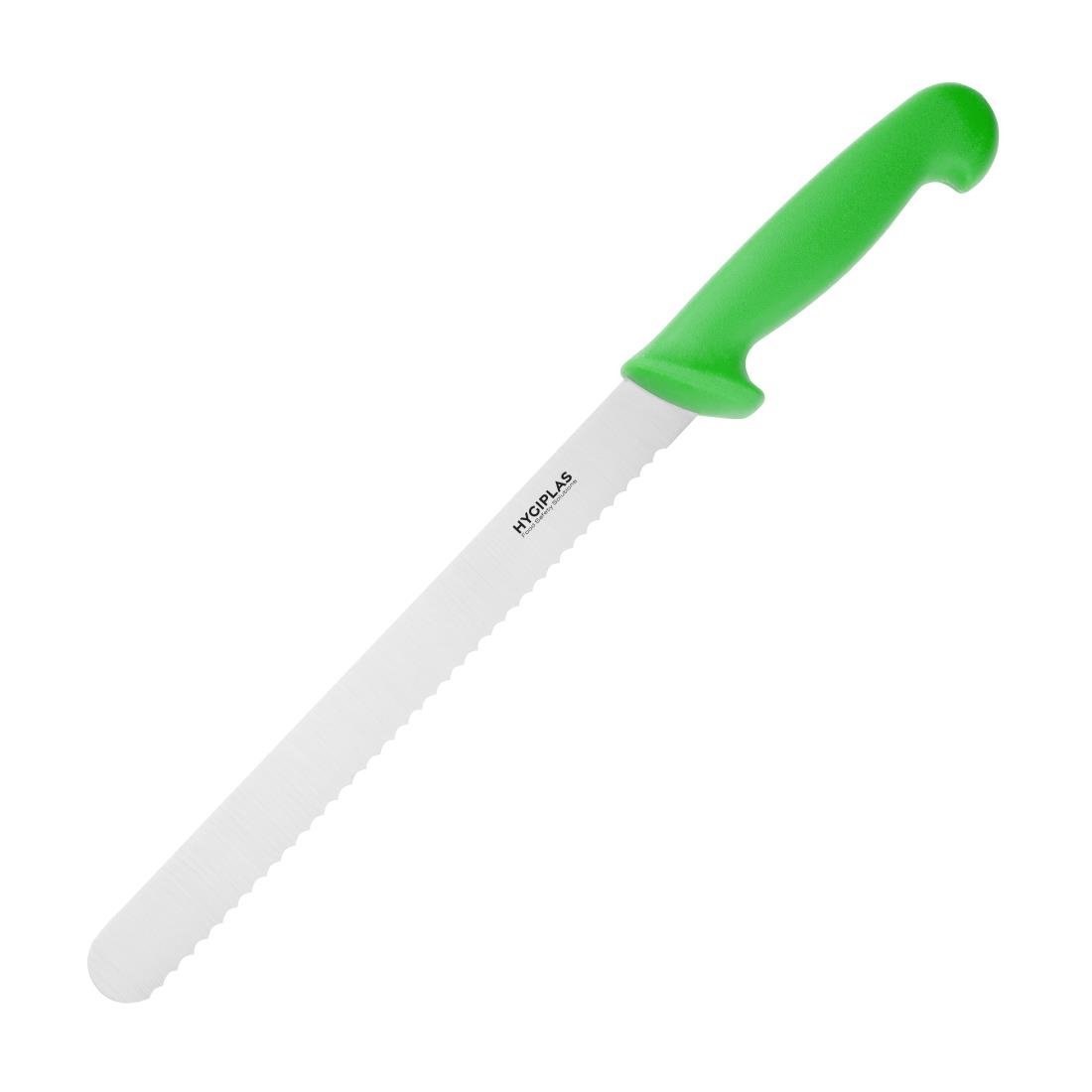 Hygiplas Slicer Serrated Green - 250mm 10" FX121 - Whisk Hospitality - FX121