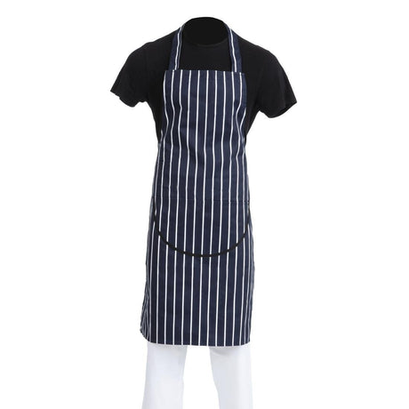 Whites Bib Apron Blue/White Butchers Stripe with Pocket - 711 - 965mm A535 - Whisk Hospitality - A535