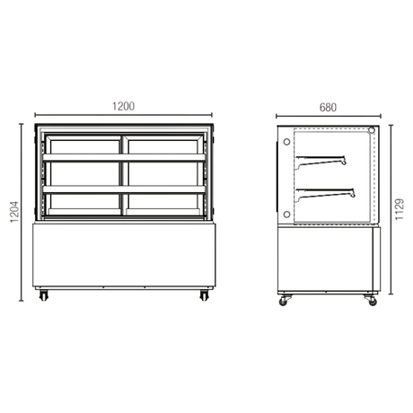 Exquisite Three Tiers Cake Display Refrigerators - CDR212 - Whisk Hospitality - CDR212