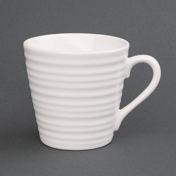 Olympia Cafe Mug White Ripple - 340ml (Box 6) DH633 - Whisk Hospitality - DH633