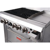 Thor 4 Burner Oven with 12" Griddle with flame failure - NG TR - 4F - G12F NG GH102 - N - Whisk Hospitality - GH102-N