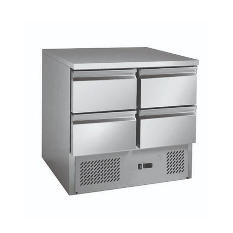 Stainless steel 4 Drawers Compact Workbench Fridge - GNS900 - 4D - Whisk Hospitality - GNS900-4D
