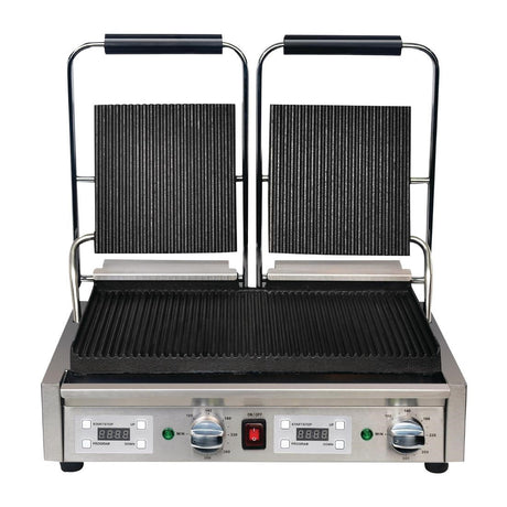 Apuro Contact Grill Double Ribbed/Ribbed FC383 - A - Whisk Hospitality - FC383-A