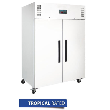 Polar G - Series Solid 2 Door Upright Freezer White Exterior - 1200Ltr DL897 - A - Whisk Hospitality - DL897-A