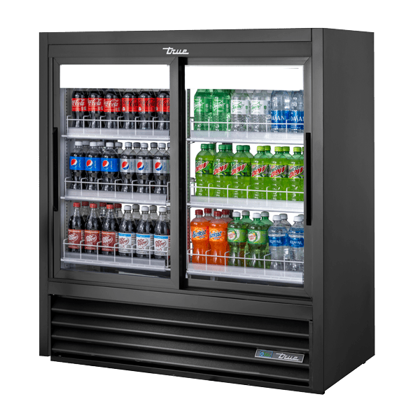 True Refrigeration Glass Door Merchandiser: Slide Door Fast Lane Pass-Thru Refrigerator with R290 Refrigerant and LED Light - GDM-41CPT-48-HC-LD - Whisk Hospitality - GDM-41CPT-48-HC-LD
