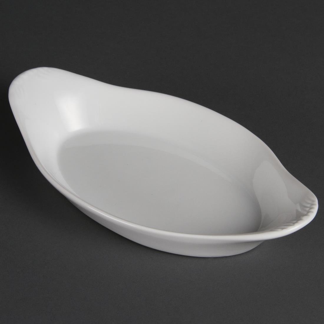 Olympia Whiteware Oval Eared Dish - 270ml 43Hx229Wx127mmD (Box 6) W427 - Whisk Hospitality - W427