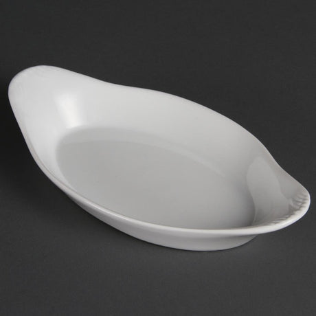 Olympia Whiteware Oval Eared Dish - 270ml 43Hx229Wx127mmD (Box 6) W427 - Whisk Hospitality - W427