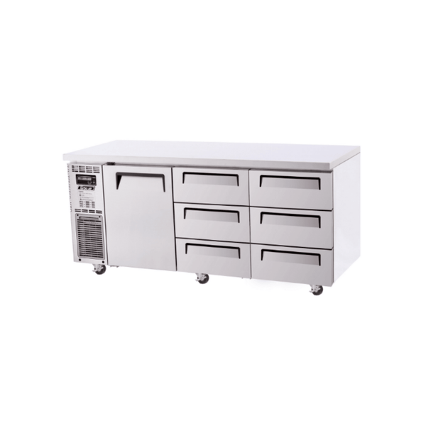 Turbo Air 1 Door 6 Drawer Undercounter Fridge 1800mm KUR18-3D-6-N - Whisk Hospitality - KUR18-3D-6-N