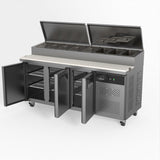 AG 3 Door Saladette Fridge €“ Fits 8 x 1/3 GN Trays SH3000 - 700 - Whisk Hospitality - SH3000-700