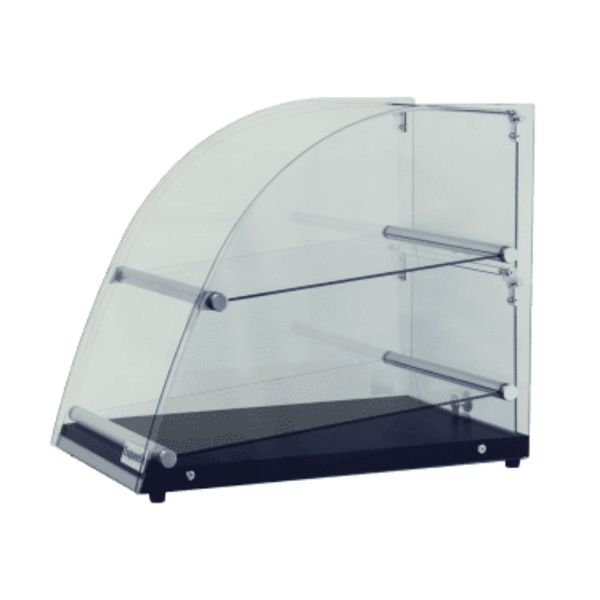 Exquisite Two Tiers Curved Ambient Cake Display – Woodgrain Black CD70-B - Whisk Hospitality - CD70-B