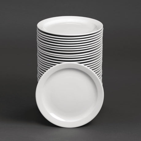 Sale Offer - Athena Hotelware Narrow Rimmed Plate - 22.6cm 9" (Box 36) S753 - Whisk Hospitality - S753