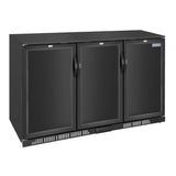 Polar G - Series Back Bar Cooler with Triple Solid Hinged Doors Black - 850mm GE999 - A - Whisk Hospitality - GE999-A
