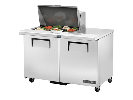 True Refrigeration Prep Table 12x 1/6 Top Pans 2 Solid Swing Doors - TSSU - 48 - 12M - B - HC - Whisk Hospitality - TSSU-48-12M-B-HC