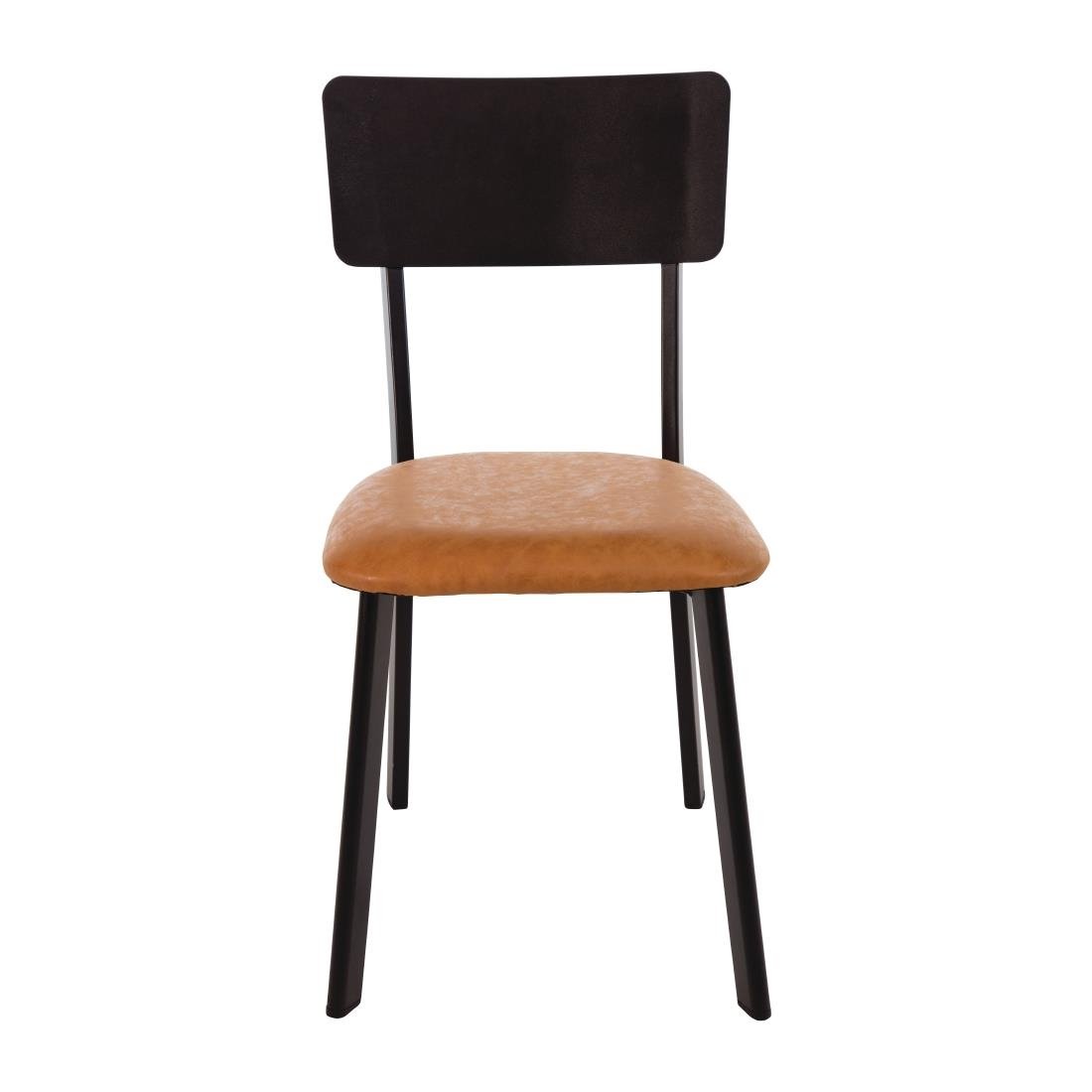 Bolero Metal & PU Side Chair Vintage Camel (Pack 4) DR300 - Whisk Hospitality - DR300