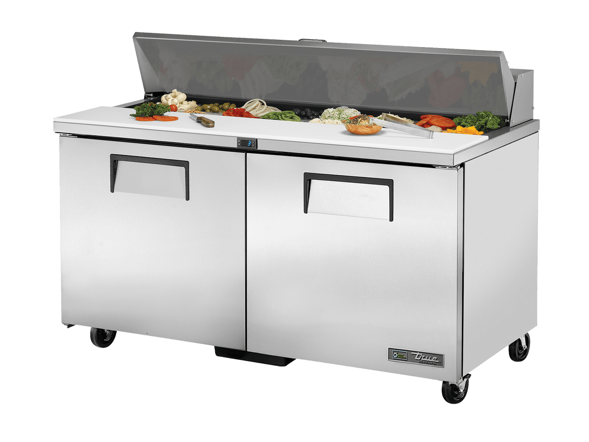True Refrigeration Prep Table 16x 1/6 Top Pans 2 Solid Swing Doors - TSSU - 60 - 16 - HC - Whisk Hospitality - TSSU-60-16-HC