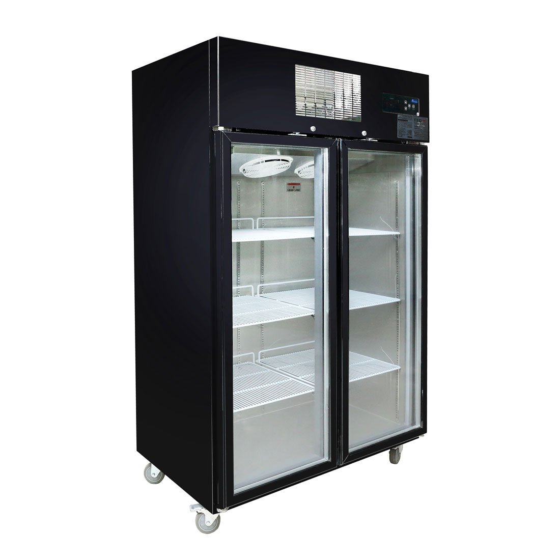 SUCG1000B Double Door Upright Display Fridge (Black) - Whisk Hospitality - SUCG1000B