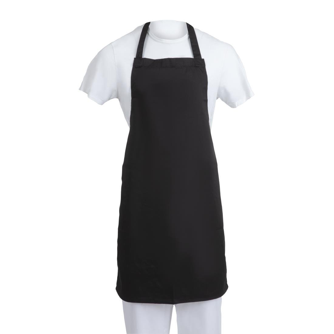 Whites Bib Apron Polycotton Black A279 - Whisk Hospitality - A279