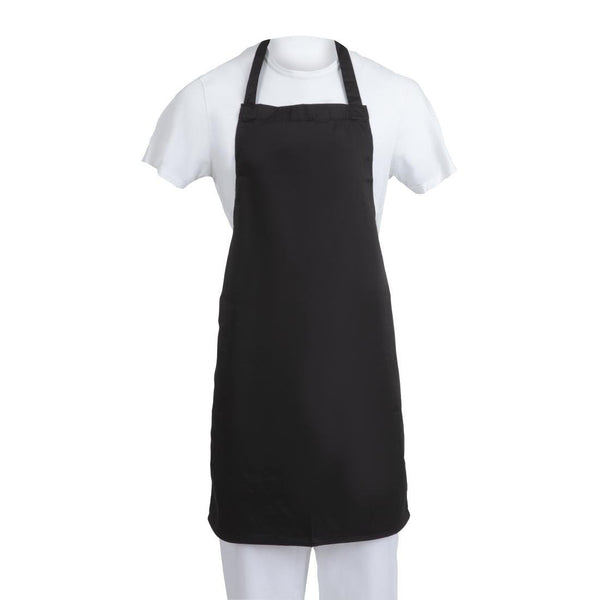 Whites Bib Apron Polycotton Black A279 - Whisk Hospitality - A279