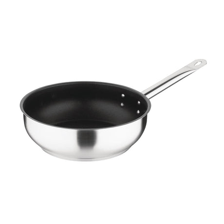 Vogue Saute Pan Teflon Platinum Plus Non Stick Coating St/St - 240mm FC099 - Whisk Hospitality - FC099