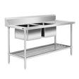 Left Inlet Double Sink Dishwasher Bench DSBD7 - 1800L/A - Whisk Hospitality - DSBD7-1800L/A