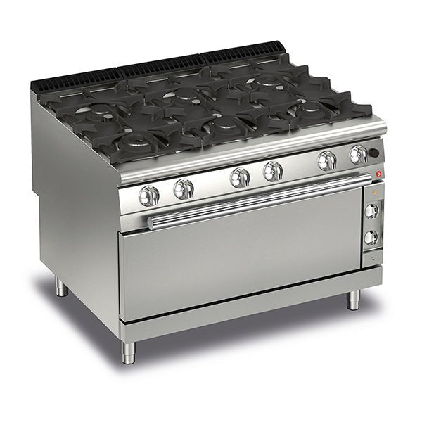 BARON 6 Burner Gas Cook Top With Full Length Gas Oven Q90PCFL/G1205 - Whisk Hospitality - Q90PCFL/G1205