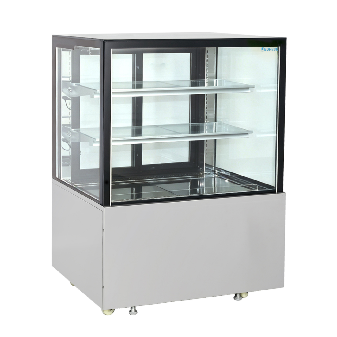 Bonvue Deluxe 900mm Square Glass Cake Display Cabinet SC090FA-2XB - Whisk Hospitality - SC090FA-2XB