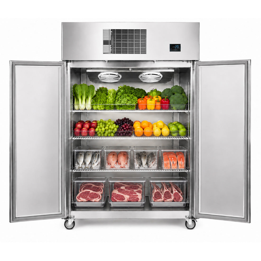 Thermaster 1000L Full-Width Double Solid Door Upright Freezer SFWF1000 - Whisk Hospitality - SFWF1000