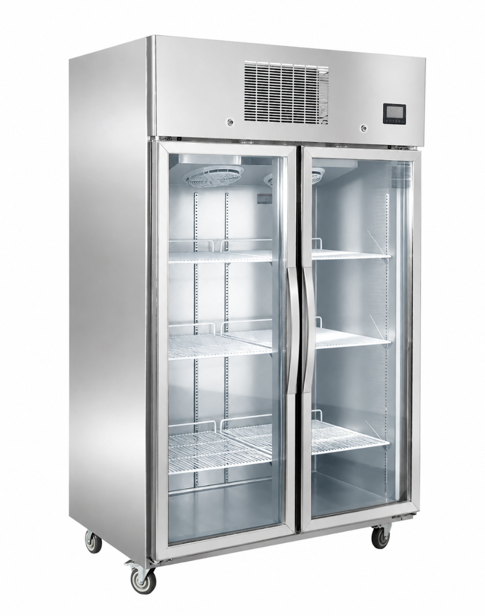 Thermaster 1000L Full-Width Double Glass Door Upright Display Fridge SFWCG1000-6 - Whisk Hospitality - SFWCG1000-6