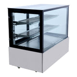 Bonvue SSU120-2XB Black Trim Square Glass Cake Display 2 Shelves 1200X700X1100