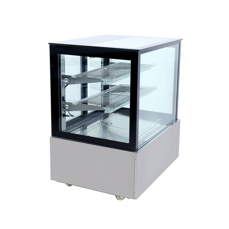 Bonvue SSU90-2XB Black Trim Square Glass Cake Display 2 Shelves 900x700x1100