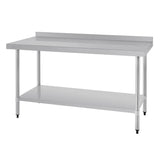 Vogue Wall Table St/St - 1500x600mm 59x23 1/2" (60mm Upstand) T382