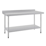 Vogue Wall Table St/St - 1500x600mm 59x23 1/2" (60mm Upstand) T382