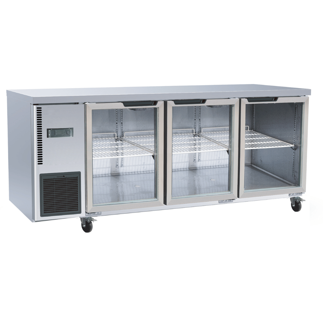 Stainless Steel Triple Glass Door Workbench Fridge - TL1800TNG-3D