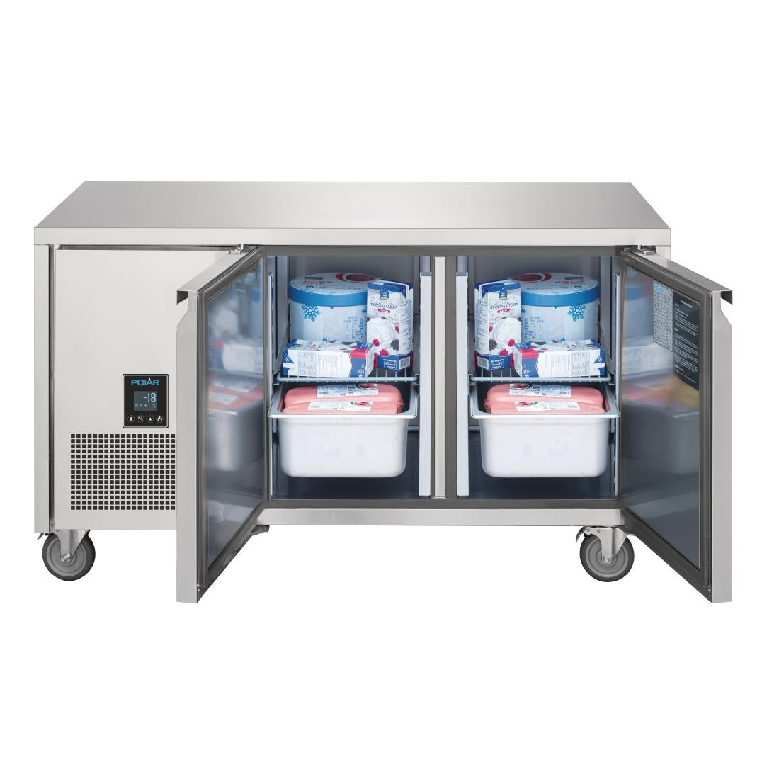 Polar U Series 2 Door Counter Freezer - 196Ltr