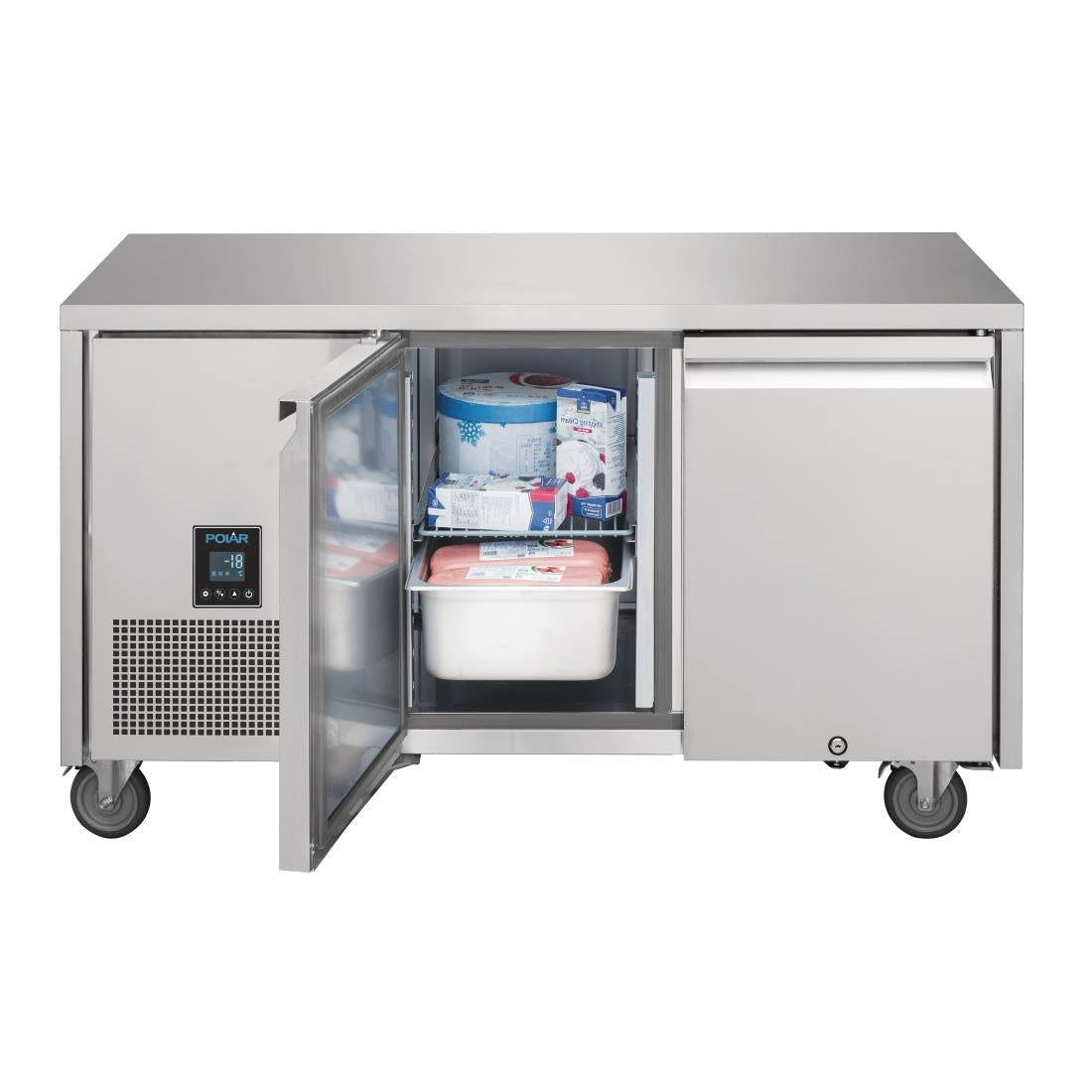 Polar U Series 2 Door Counter Freezer - 196Ltr