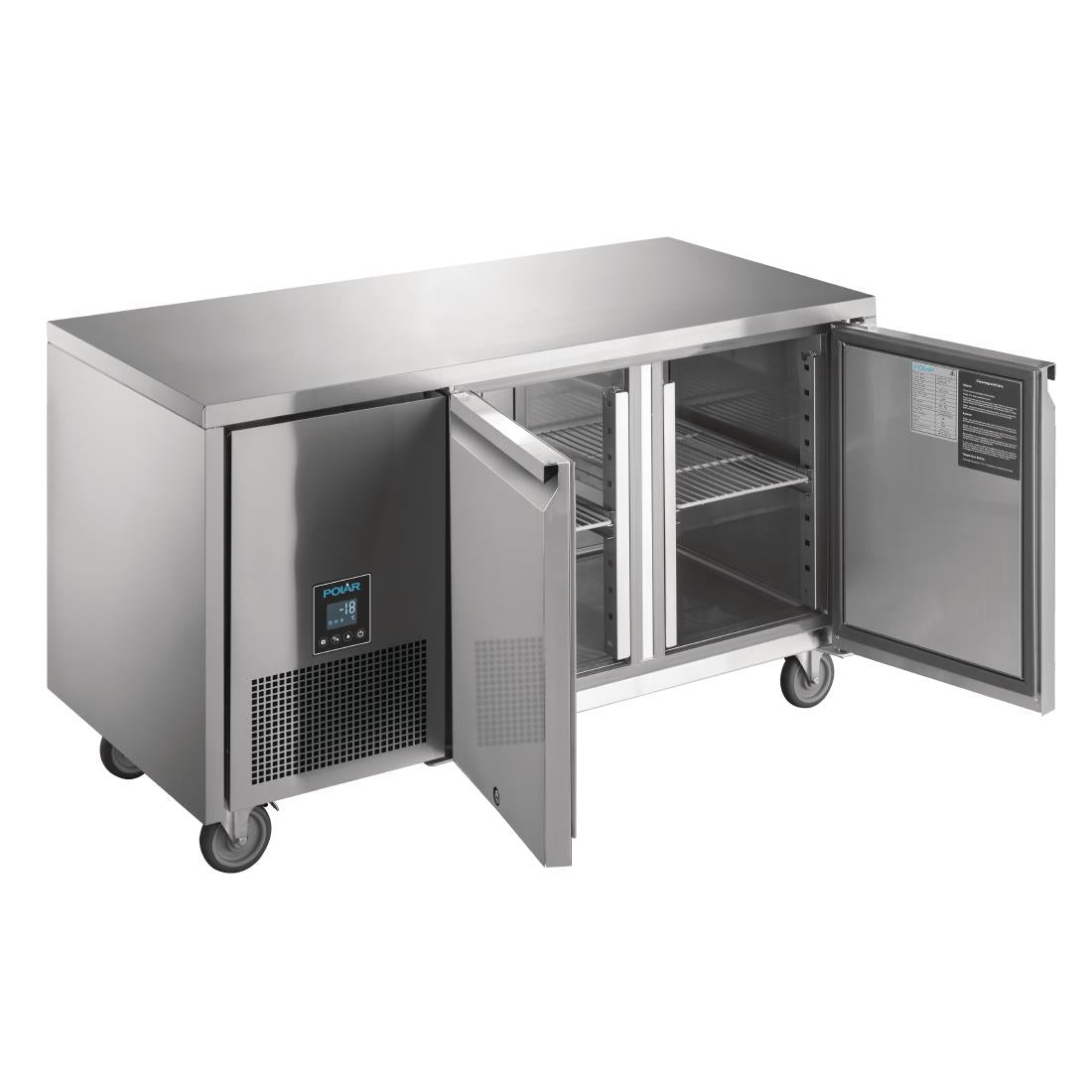 Polar U Series 2 Door Counter Freezer - 196Ltr