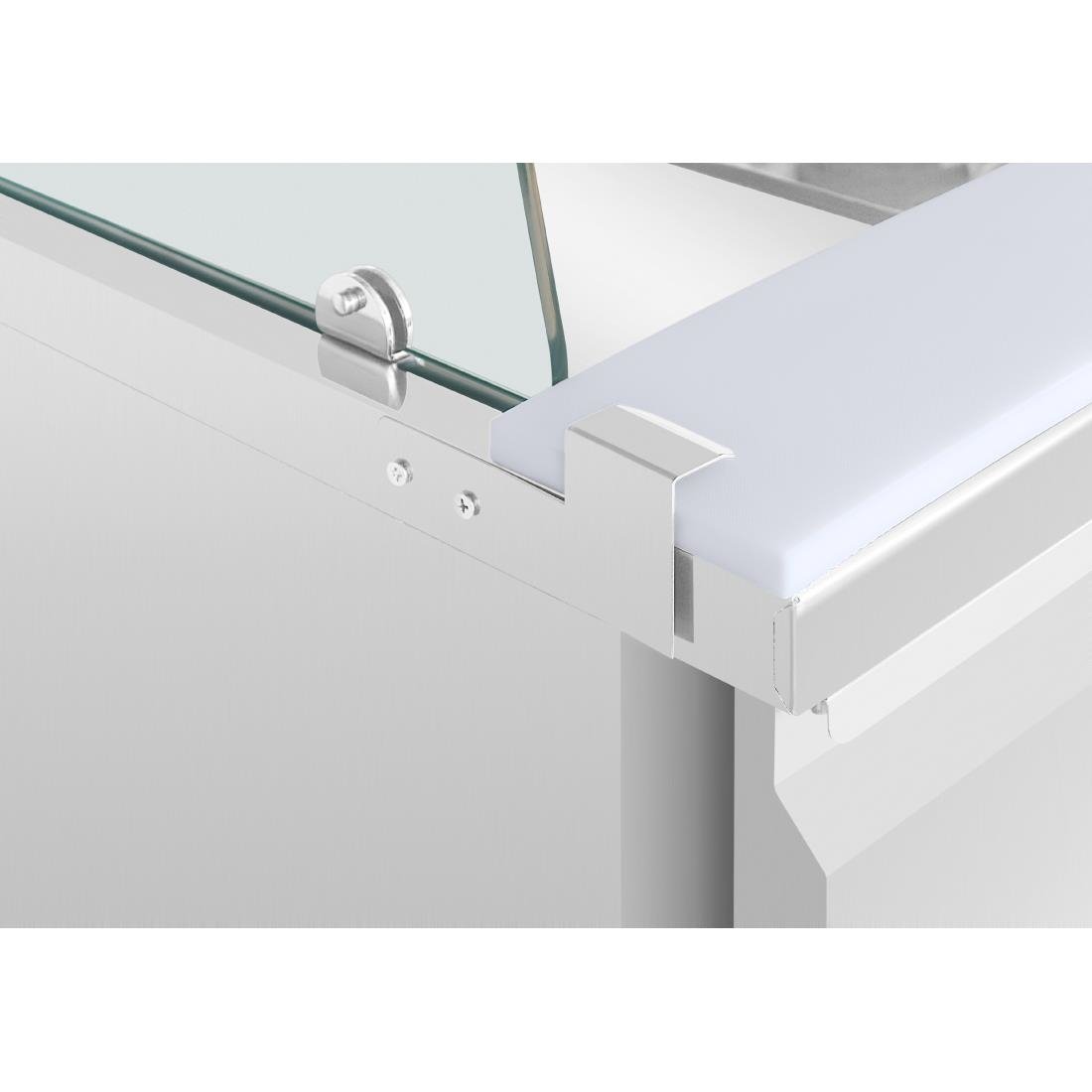 Polar U-Series GN Counter Saladette with Square Sneeze Guard - 4 Door