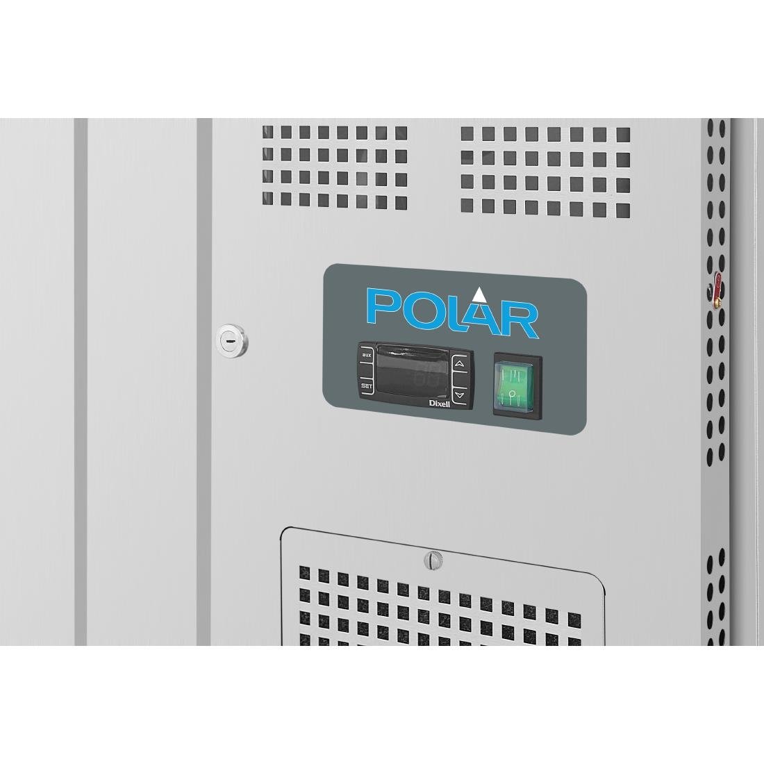 Polar U-Series GN Counter Saladette with Square Sneeze Guard - 4 Door