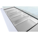 Polar U-Series GN Counter Saladette with Square Sneeze Guard - 4 Door