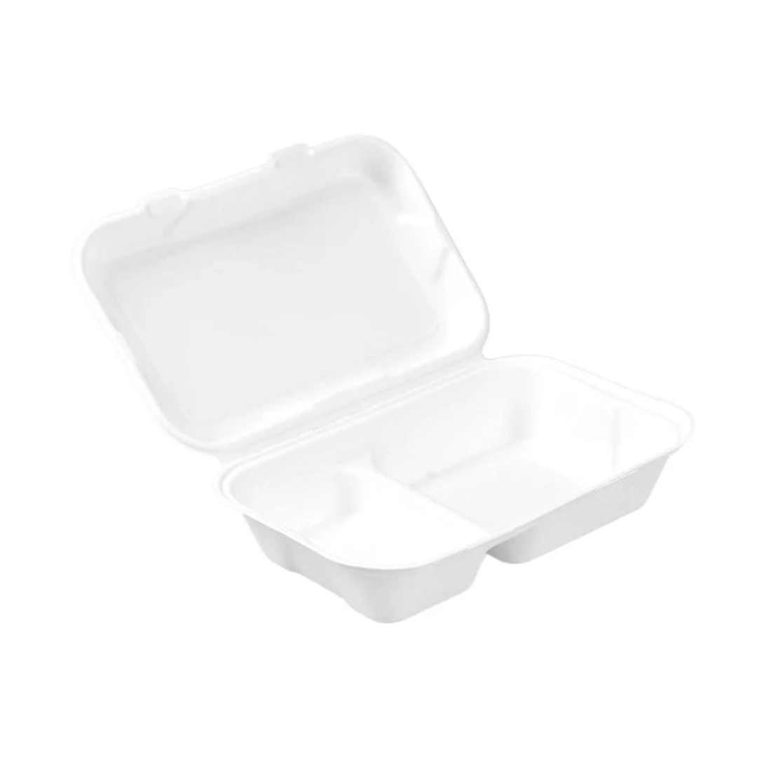 PakMax 9*6" Sugarcane Clamshell 2-Compartment CS-962 - Whisk Hospitality - CS-962