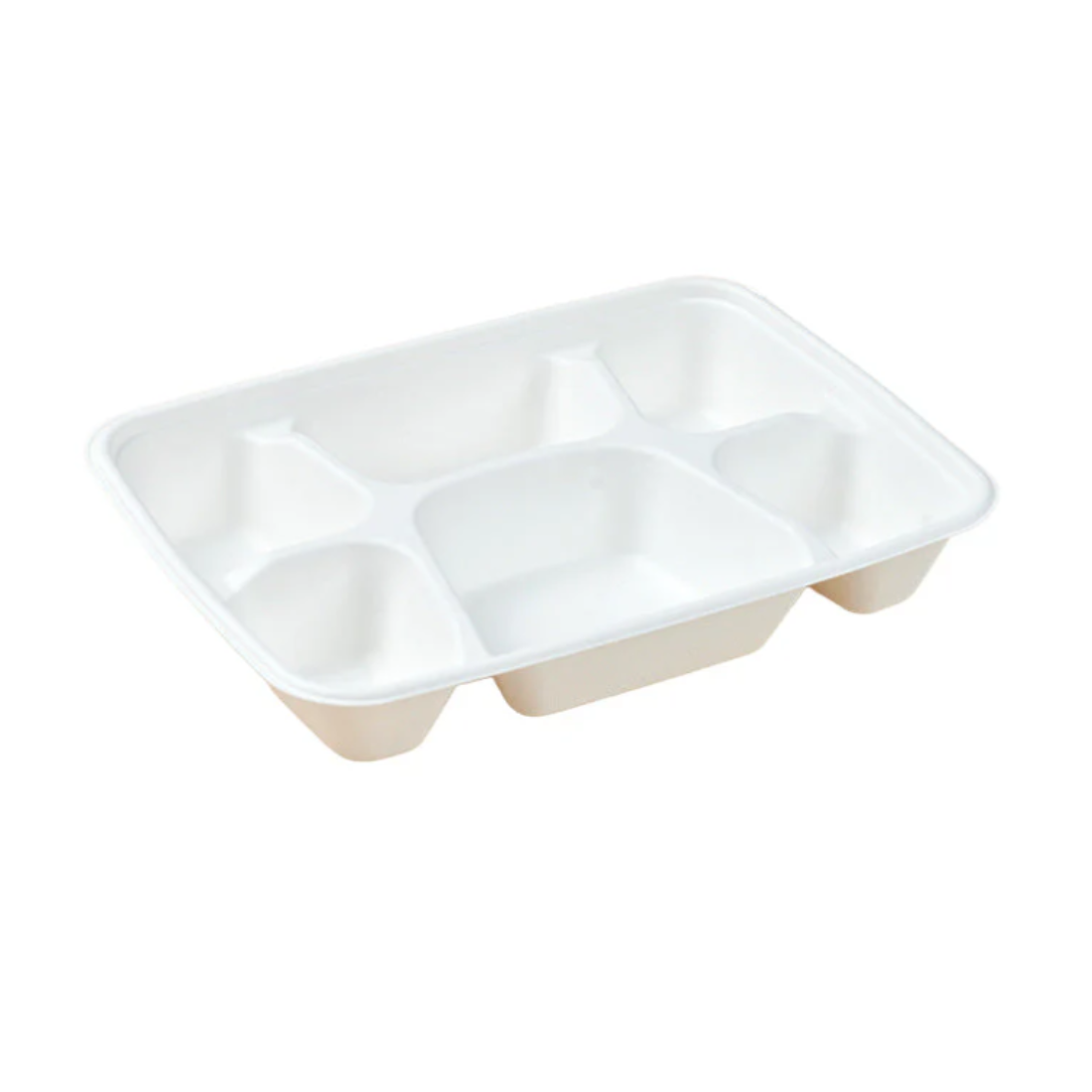 PakMax Sugarcane 6-Compartment Lunch Tray LT-61 - Whisk Hospitality - LT-61